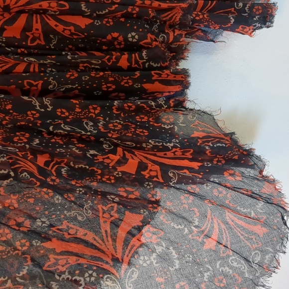 Free People Tattered Handkerchief Asymmetric Print Skirt S - Picture 8 of 14